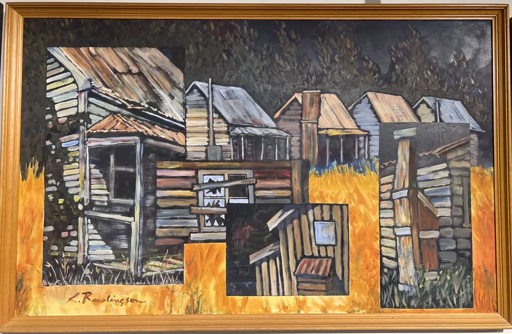 Lynette Rawlingson "Old Timber Town" Oil on Board Image 1++