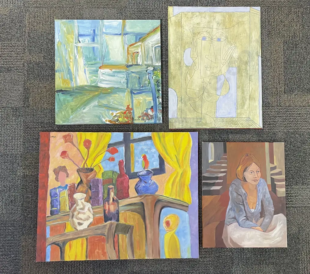 Four Assorted Oil on Canvas Works Image 1++