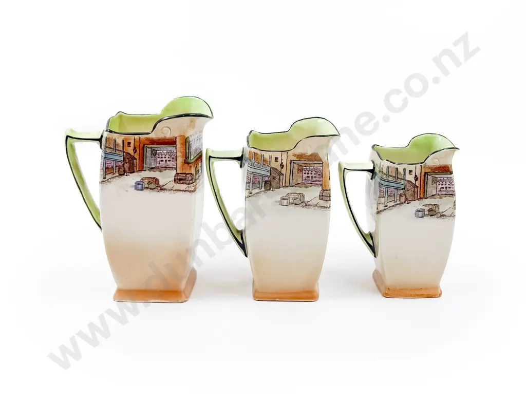 RD Dickens Ware "Dick Swiveller" Graduated set of Three Jugs Image 1++