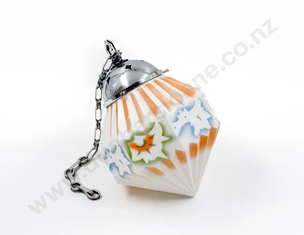 Vintage Pendant Light with Milk Glass Shade Image 1++