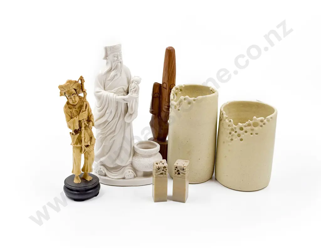 Pair of Pottery Vases together with Figures etc. Image 1++
