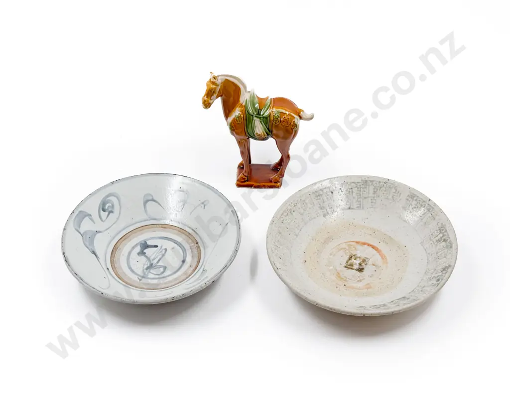 Two Chinese Bowls together with Tang Horse Image 1++