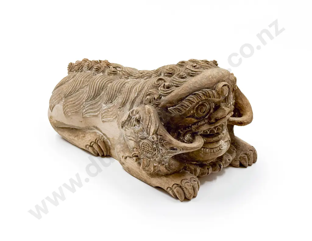 Carved Wooden Temple Lion and Two Others Image 1++