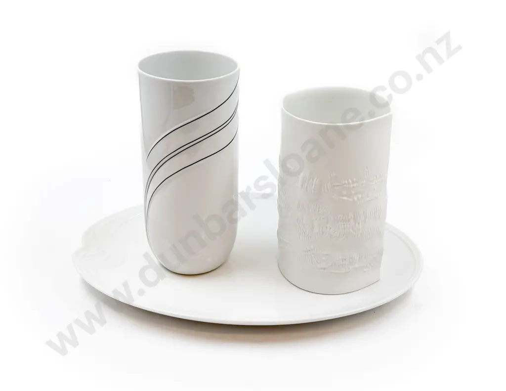 Hutschen Reuther Vase together with German Vase and Oval Platter Image 1++