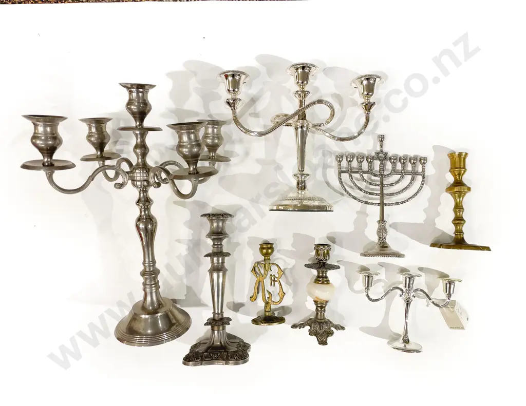 Qty of Assorted S/P Candlesticks with Menorah Image 1++