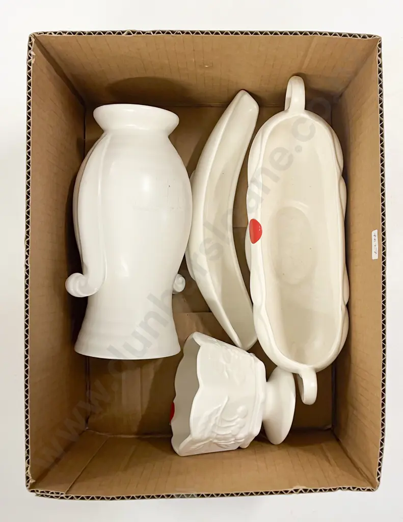 Qty of Assorted White Glazed Pottery together with Lamp Image 1++