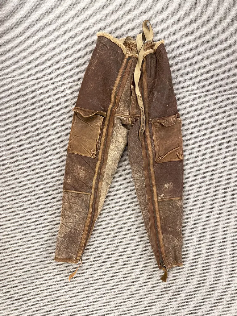 Vintage Leather Jacket and Matching Trousers together with Gloves and Hat Image 1++