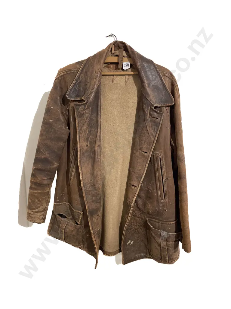 Vintage Leather Jacket and Matching Trousers together with Gloves and Hat Image 1++