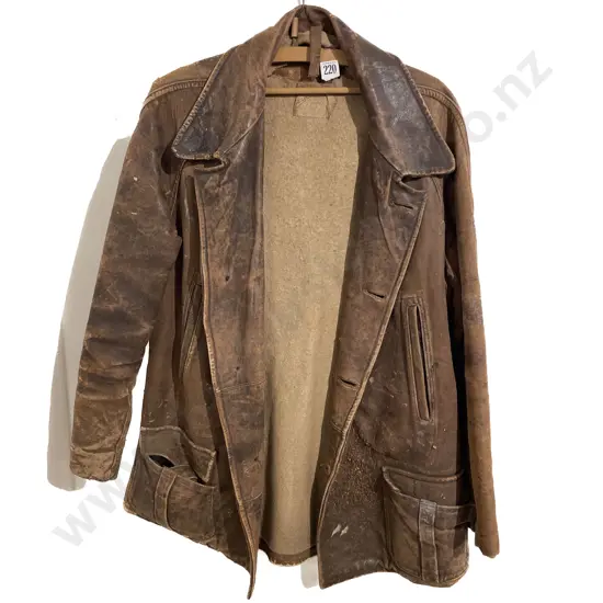 Vintage Leather Jacket and Matching Trousers together with Gloves and Hat