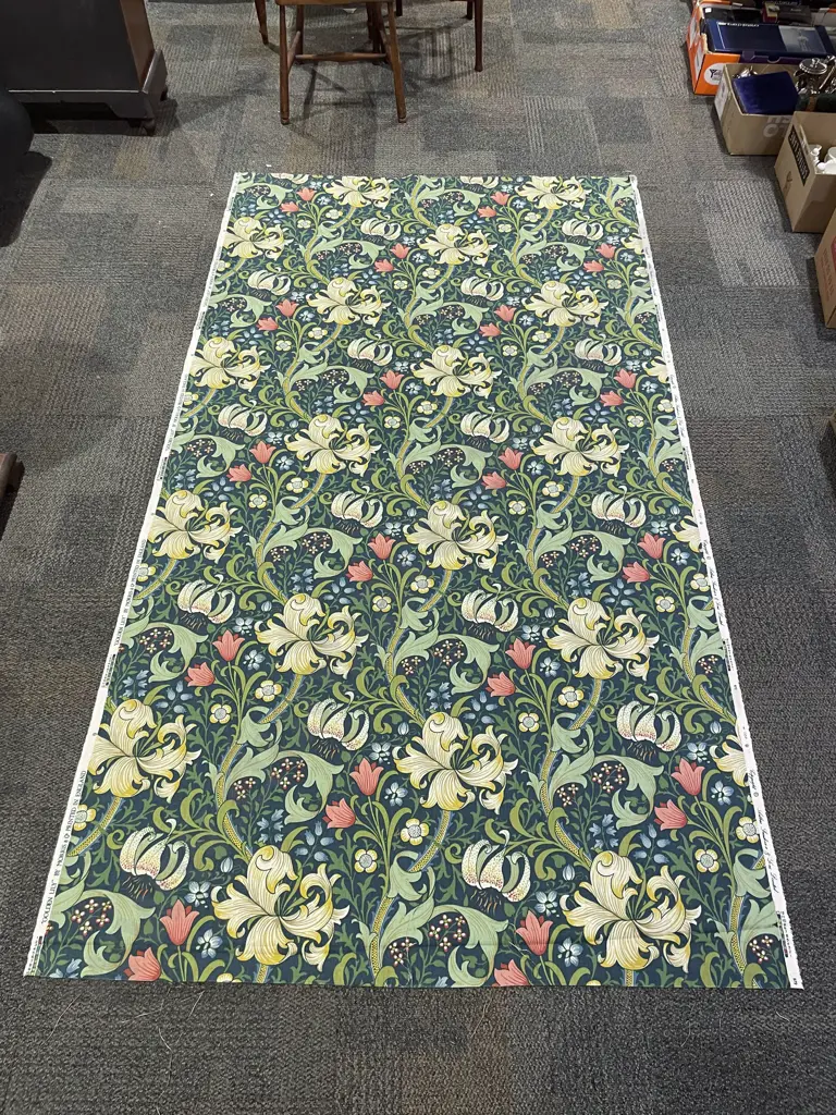 "Golden Lily" William Morris Fabric Image 1++