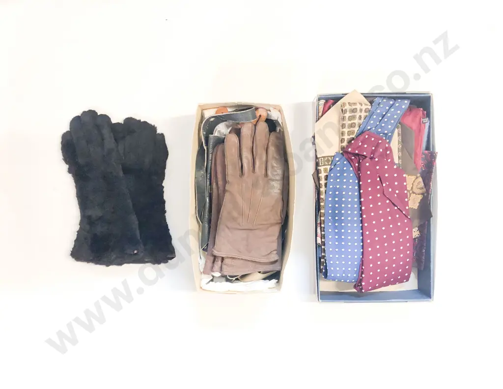 Qty of Assorted Men's Gloves and Ties etc. Image 1++