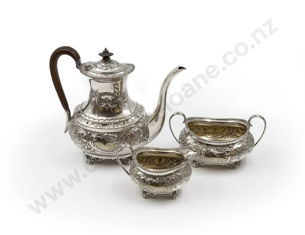 Four Place Plated Tea and Coffee Set Image 1++