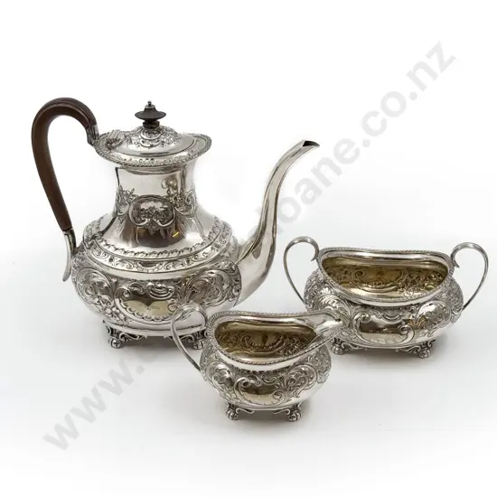 Four Place Plated Tea and Coffee Set