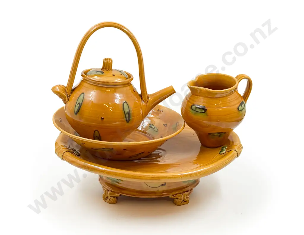 Four Pieces of Glazed Studio Pottery Image 1++
