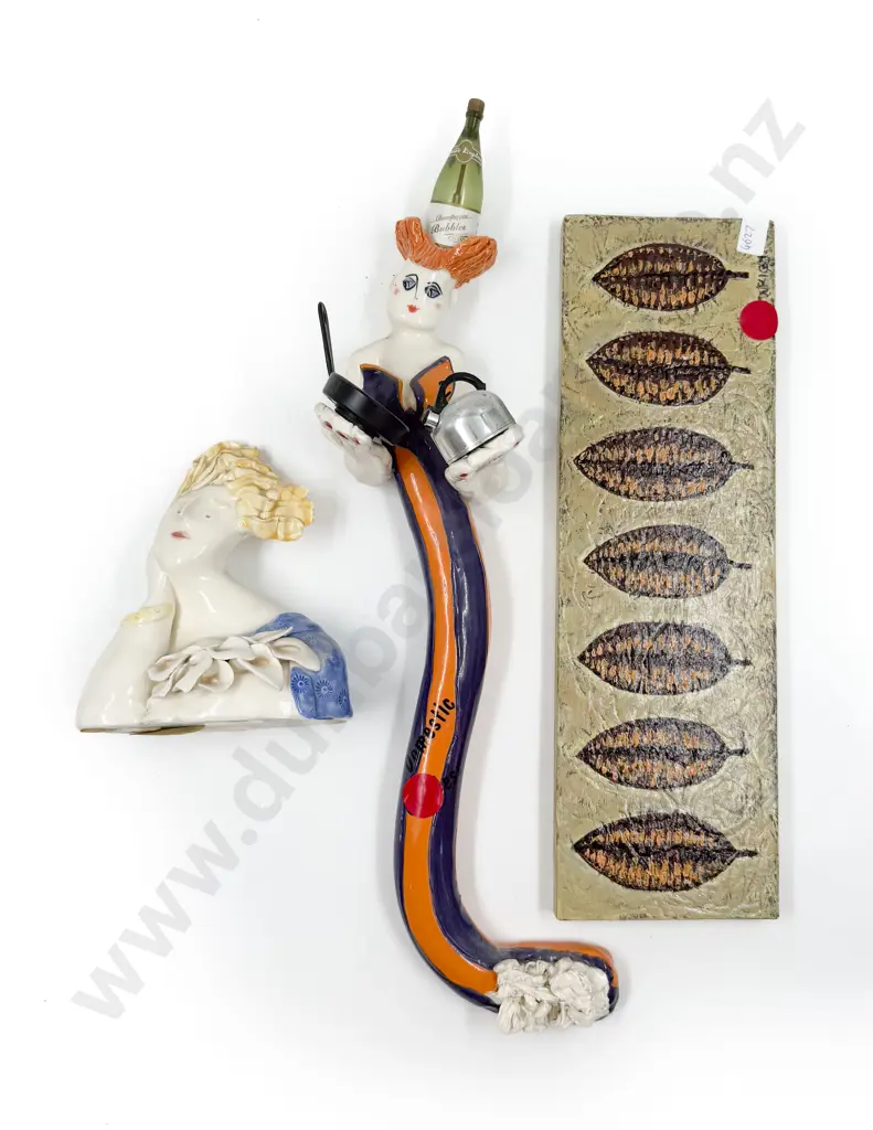 Beryl Walker "Domestic Goddess" Pottery Wall Hanging and Two Others Image 1++