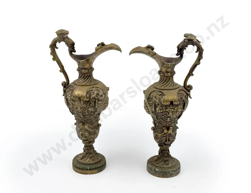 Pair of Decorative Brass Ewers Image 1++