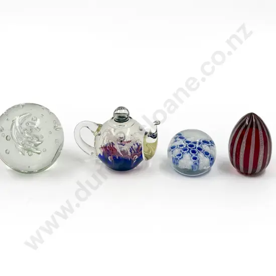 Four Assorted Art Glass Paperweights