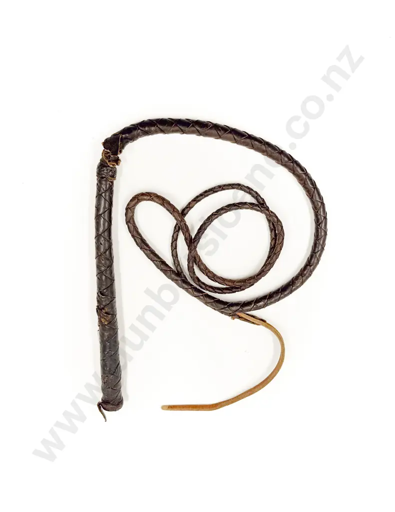 Vintage Leather Bull Whip Image 1++