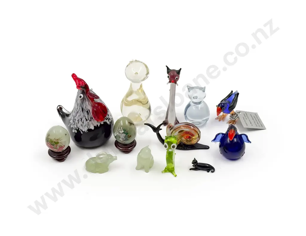 Qty of Assorted Art Glass Animal Ornaments etc. Image 1++