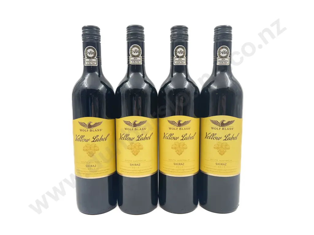 Four Bottles of Wolf Blass Yellow Label Shiraz 2012 Image 1++