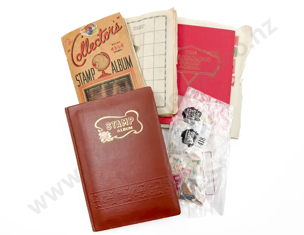 Three Assorted Stamp Albums with Qty of Loose Stamps Image 1++