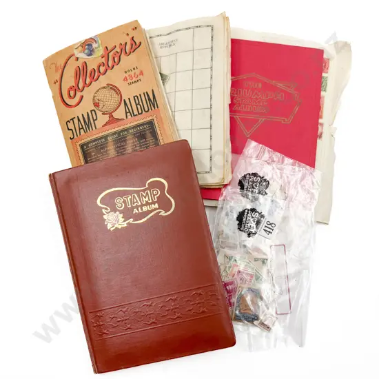 Three Assorted Stamp Albums with Qty of Loose Stamps