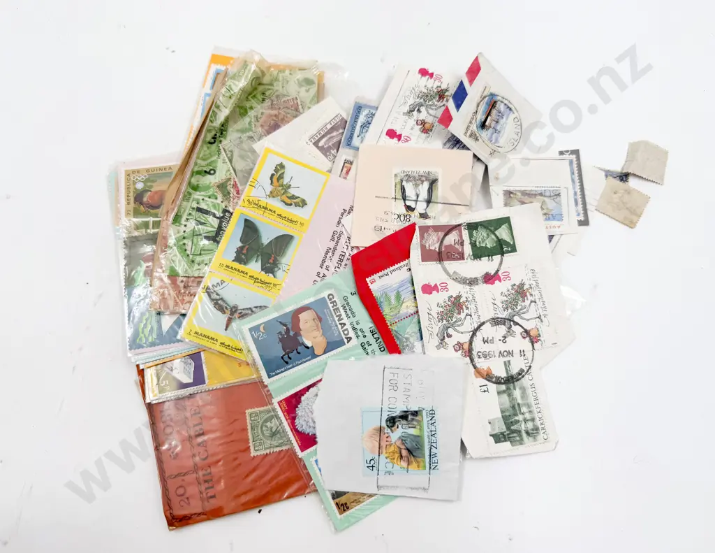 Box Qty of Assorted Loose Stamps and Envelopes etc Image 1++