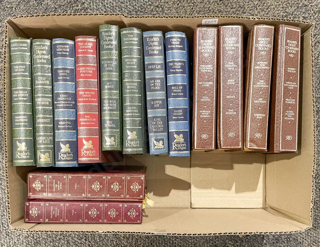 Box of Assorted Leather Bound Reader's Digest etc Image 1++