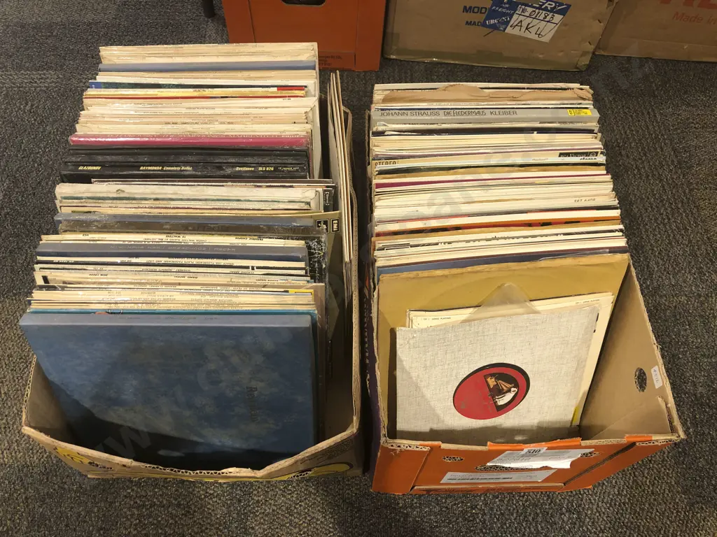 Two Boxes of Assorted Records Image 1++