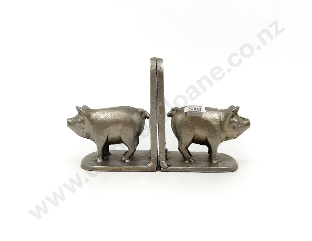 Pair of Pig Form Bookends Image 1++