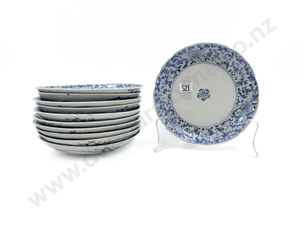 Qty of Chinese Blue and White Shallow Dishes Image 1++