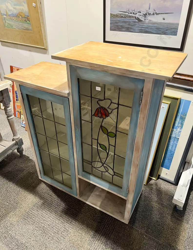 Distressed Painted China Cabinet Image 1++