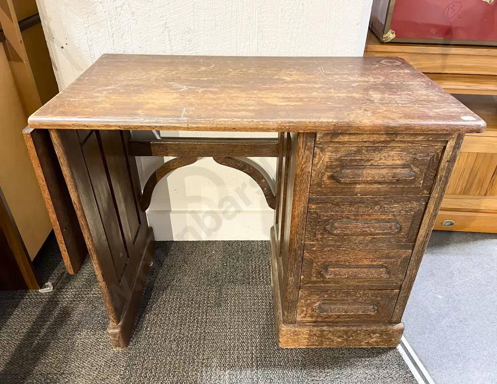 Oak Drop Side Desk Image 1++