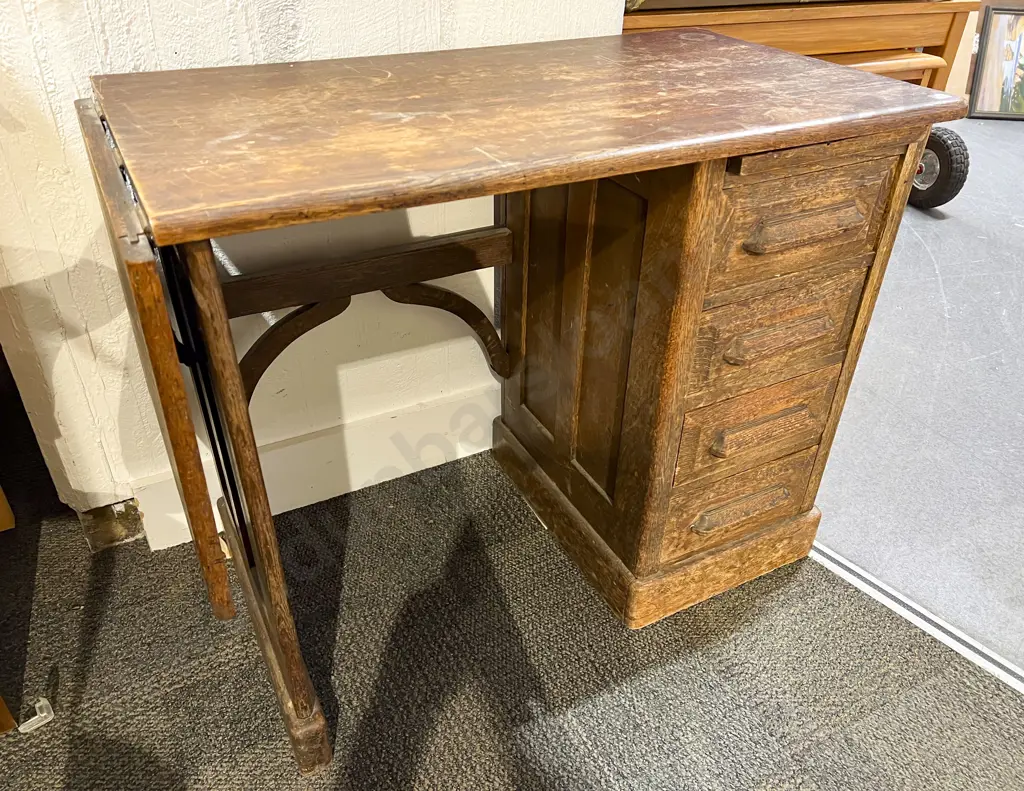 Oak Drop Side Desk Image 1++