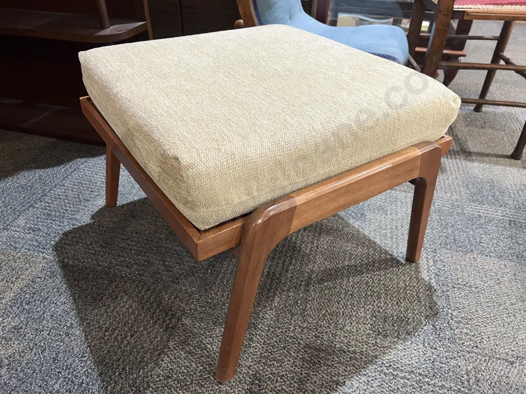 Mid Century Footstool with Cushion Image 1++