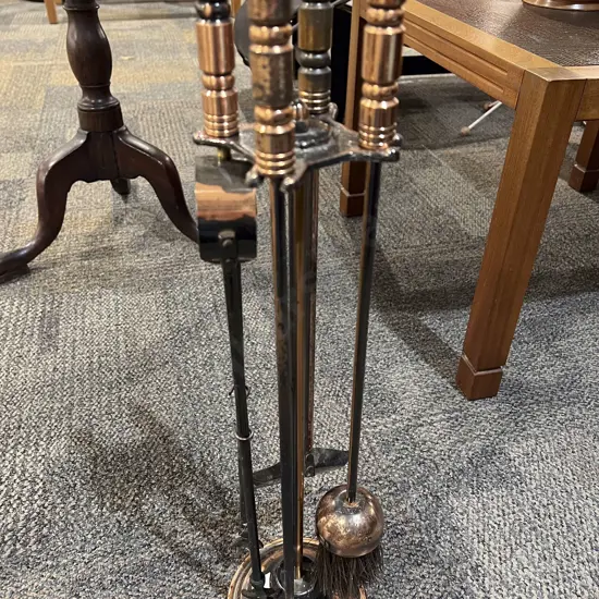 Copper Four Piece Fire Tidy Set