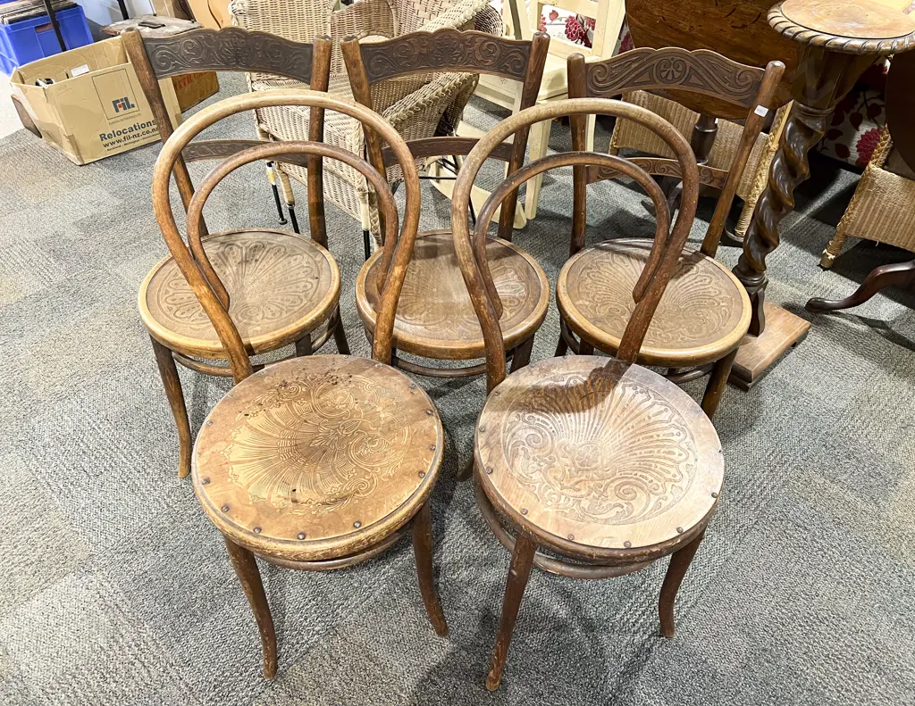 Five Assorted Bent Wood Chairs Image 1++