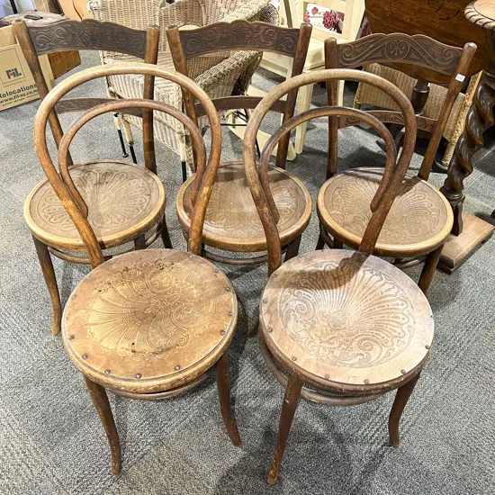Five Assorted Bent Wood Chairs