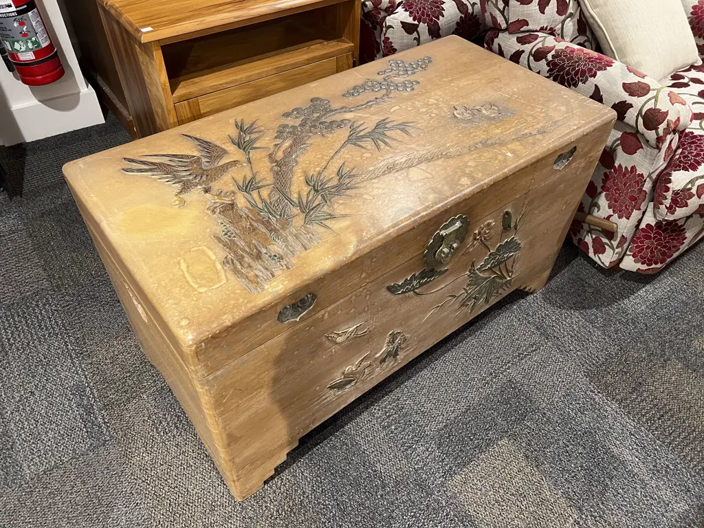 Embossed Camphor Wood Chest Image 1++