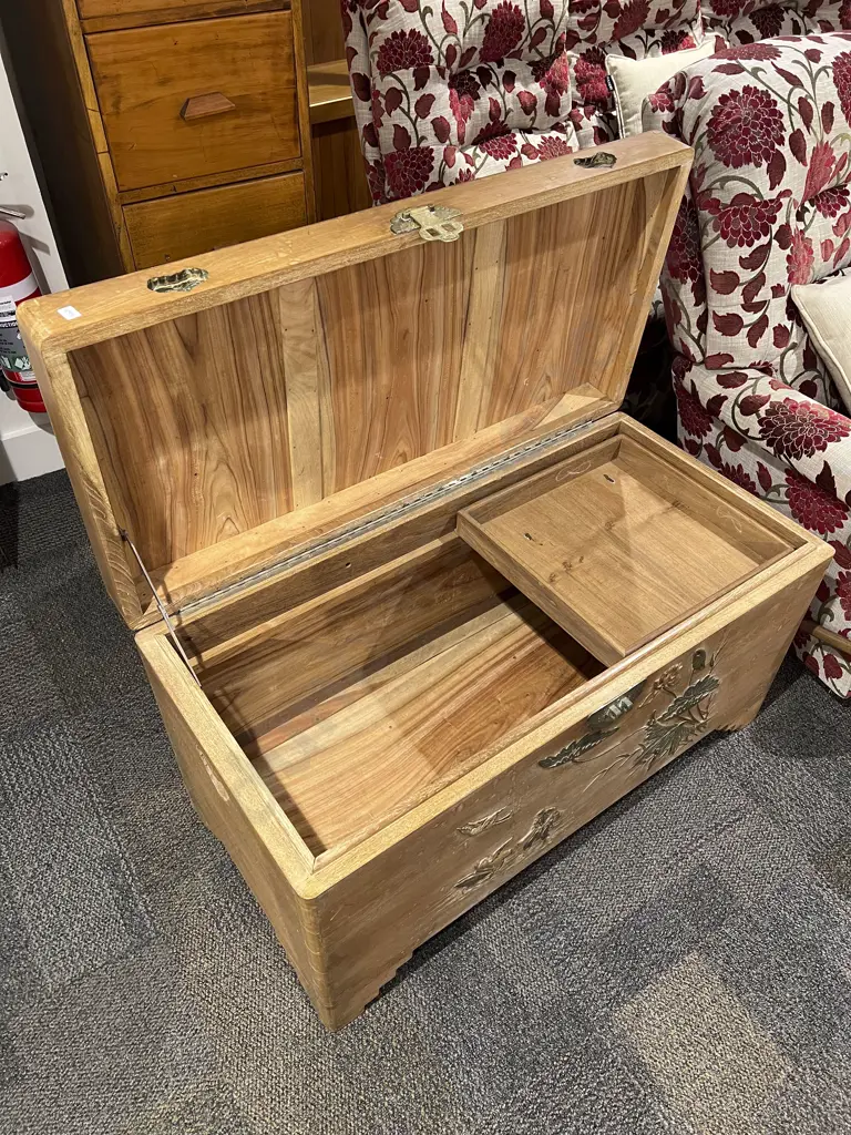 Embossed Camphor Wood Chest Image 1++