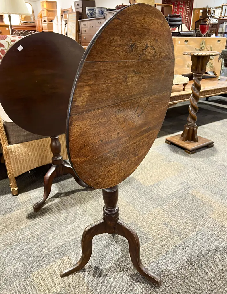 Geo III Oak Tilt Top Wine Table Image 1++