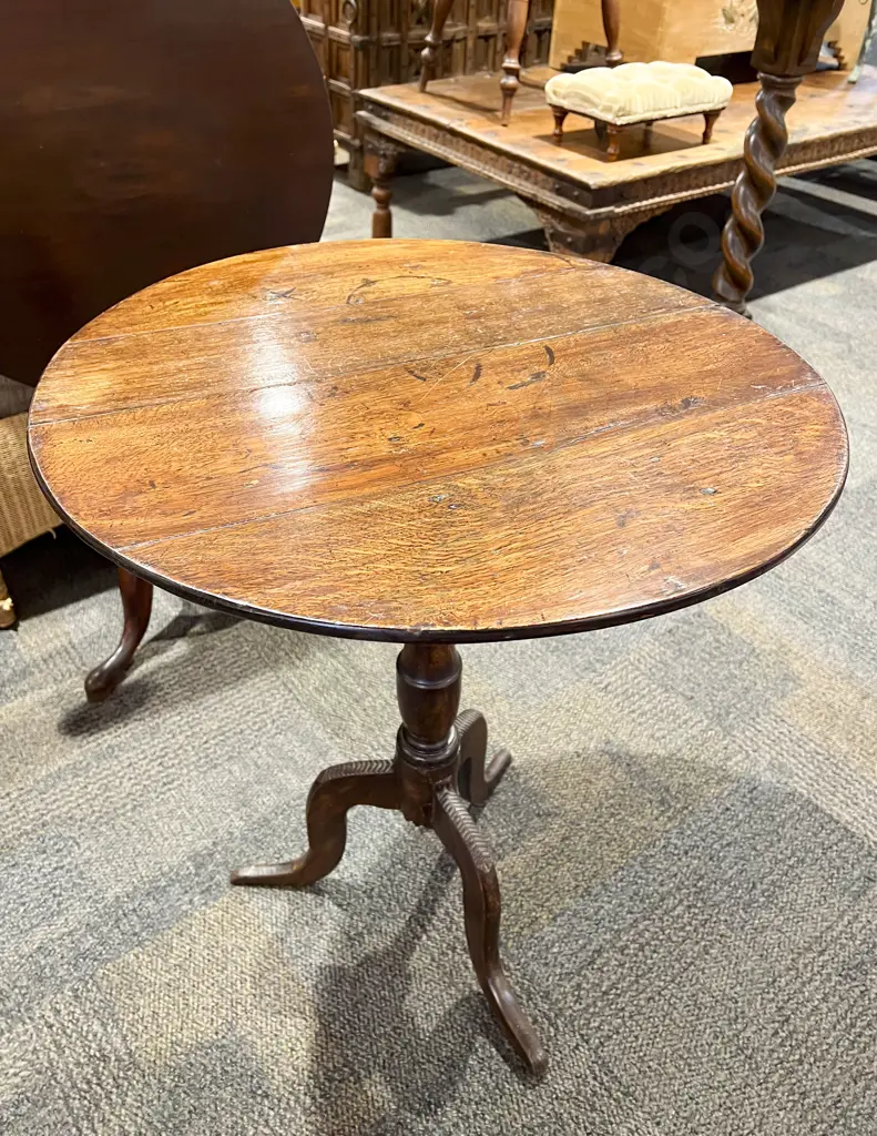 Geo III Oak Tilt Top Wine Table Image 1++