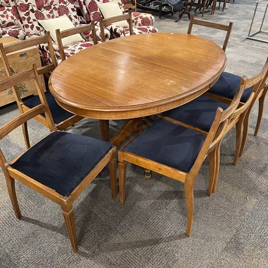 Oval Extension Dining Table and Eight Chairs