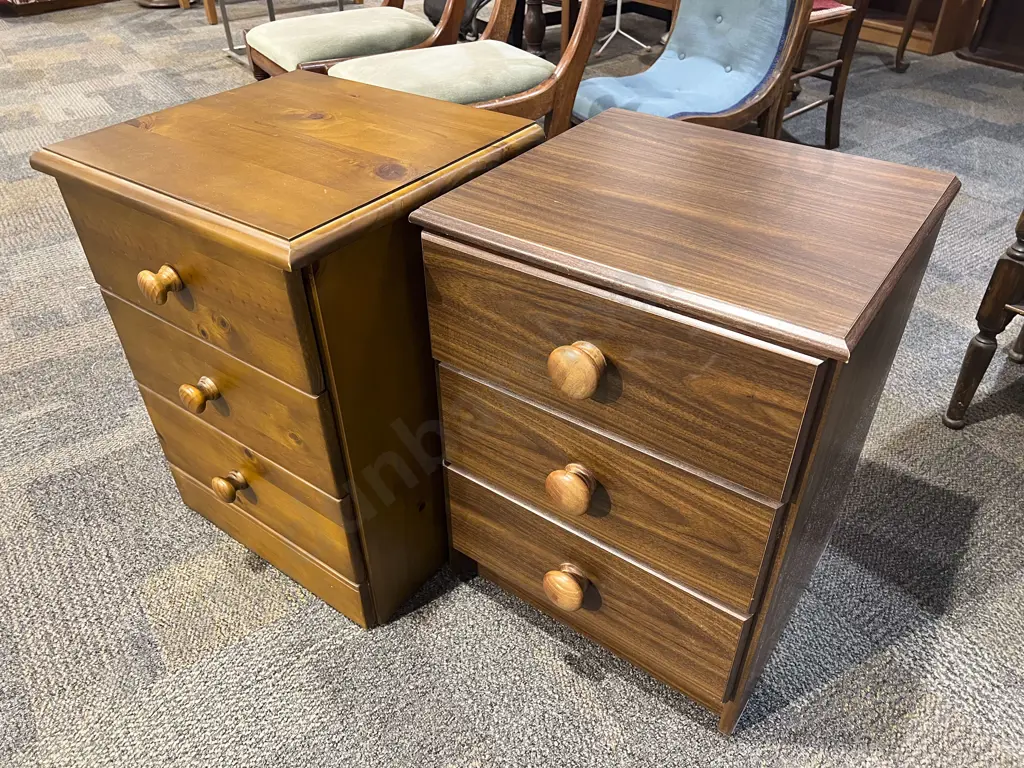 Two Three Drawer Bedside Tables Image 1++