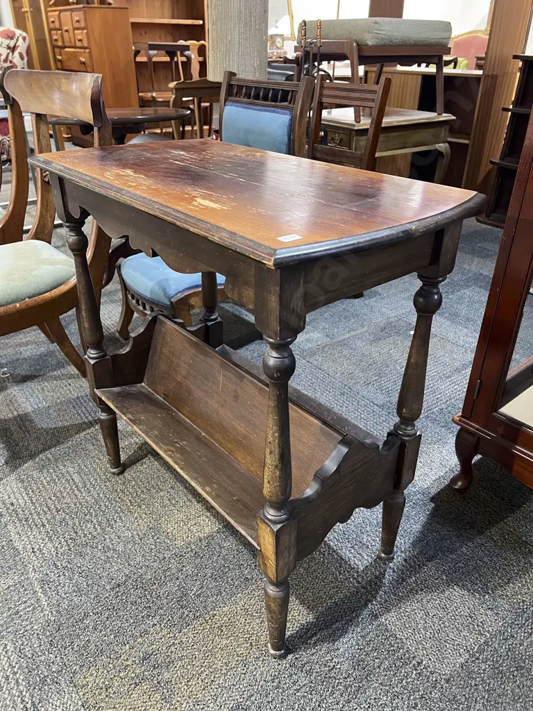Rectangular Occasional Table with Magazine Rack Under Tier Image 1++