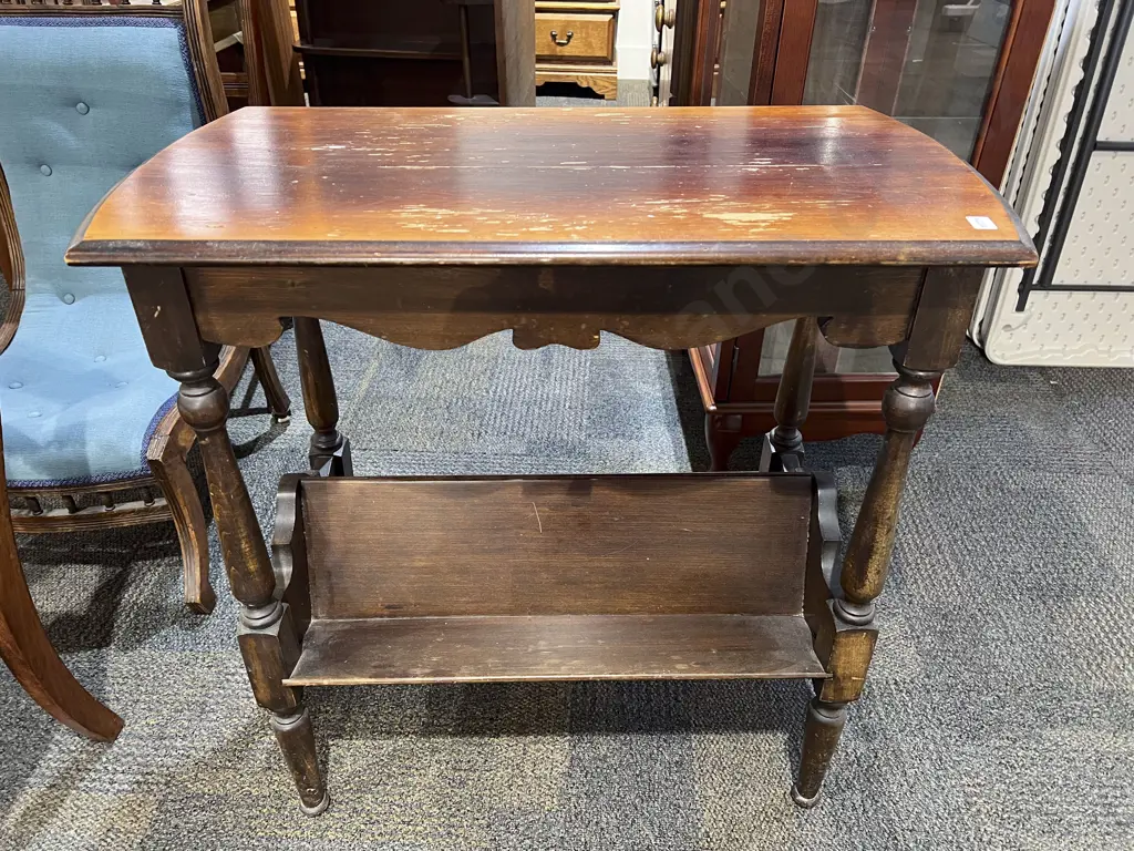 Rectangular Occasional Table with Magazine Rack Under Tier Image 1++