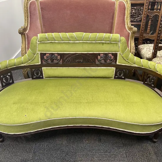 An Attractive Victorian Kidney Shaped Parlour Sofa