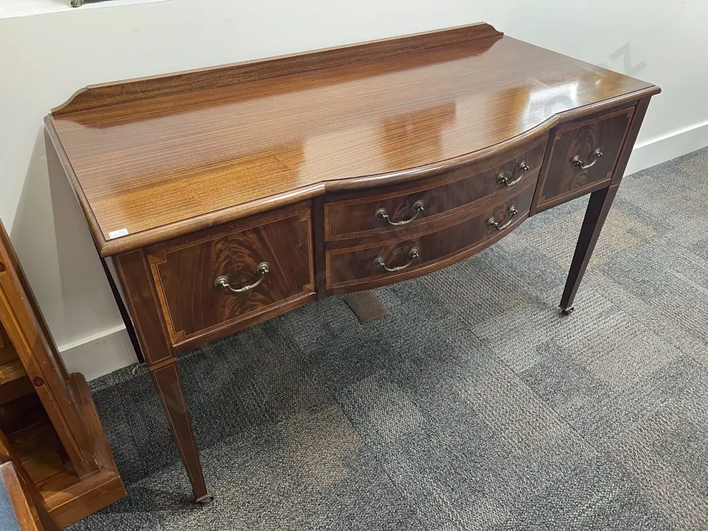 Repro Mahogany Inlaid Desk Image 1++