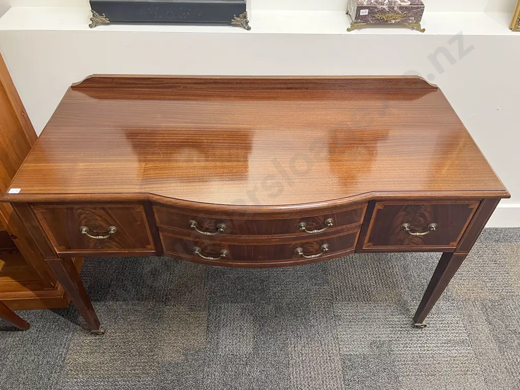 Repro Mahogany Inlaid Desk Image 1++