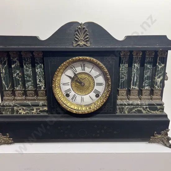 Victorian Simulated Slate Mantle Clock